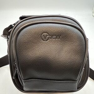 VIEW Black Leather Like Soft Shell Camera Bag, Motorcycle or Travel Bag